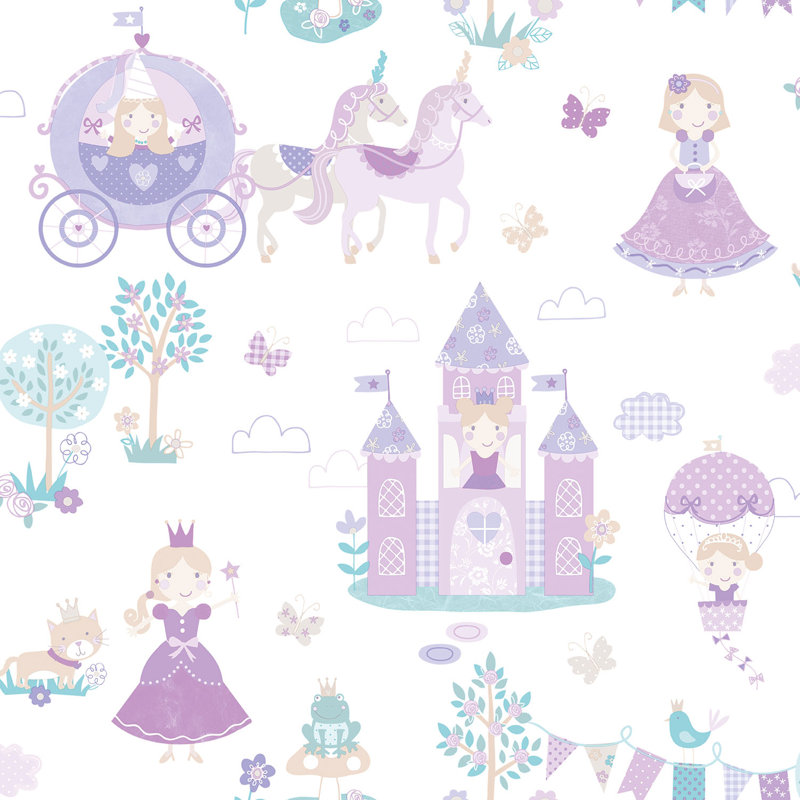 Pettengill 10m x 53cm Matte Paste the Wall Wallpaper Roll, White/Purple