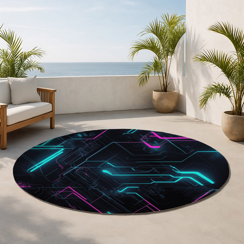 Tapis intérieur et extérieur Hyper Spectra, Rond 5 pi