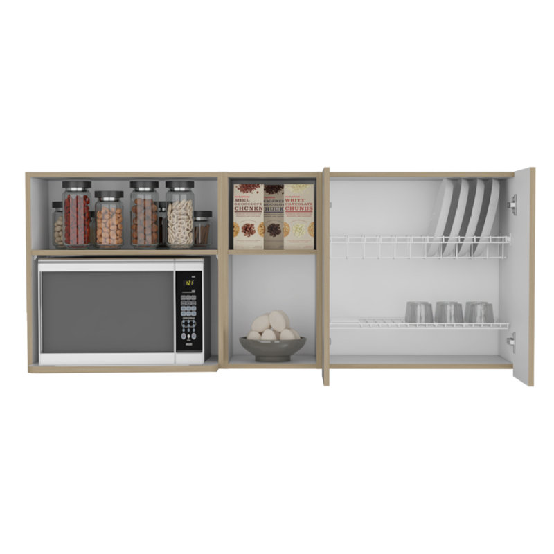 Nucla Wall Cabinet, Kitchen, White/Light Oak