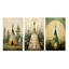 «Green Native Tipi Serenity In Nature», 3 pièces sur toile-1579907850-1579907853