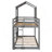 Twin Over Twin Bunk Bed Wood Bed With Roof, Window, Guardrail, Ladder