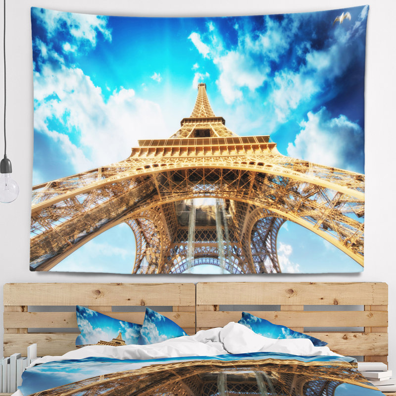 Paysage urbain, vue magnifique sur la tour Eiffel à Paris, H 68 po x l 80 po