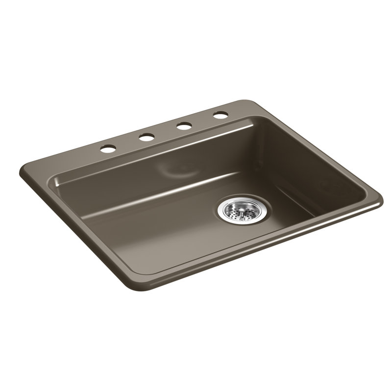 Riverby 25" L x 22" W Drop-In Kitchen Sink, Cashmere