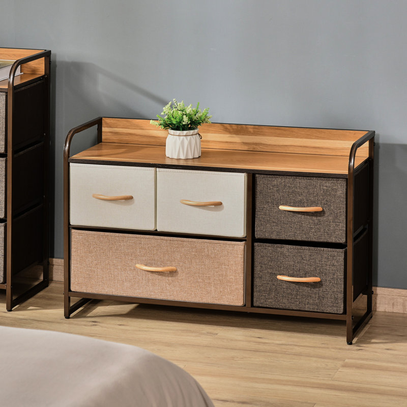 Commode de chambre à coucher 5, avec plateau en bois pour commode, pour rangement dans le vestibule