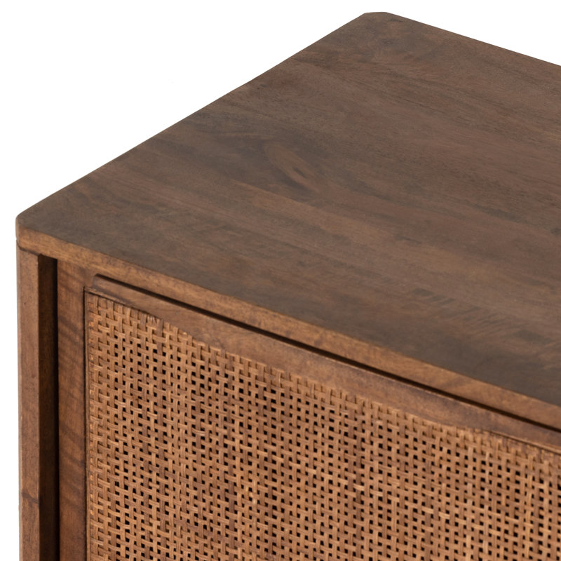Sydney Nightstand, Left, Brown Wash/Brown Cane
