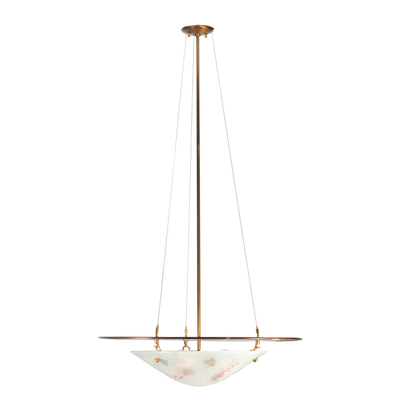 Luminaire bol suspendu unique à 3 lumières