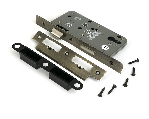 Euro Din Sash Lock, Aged Brass