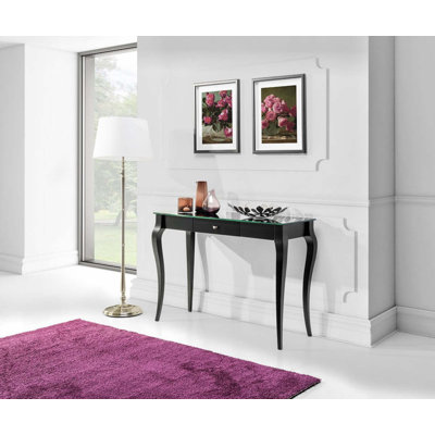 Izatt 110cm Glass Top Console Table