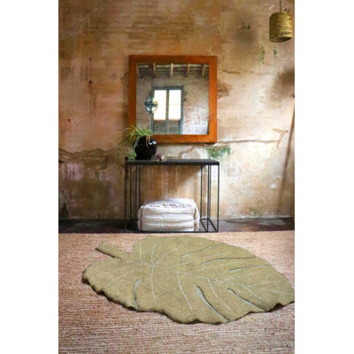Tapis lavable Monstera Olive