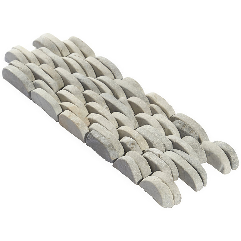 Picturesque 11 in. x 4 in. Stacked Sliced Wall Mosaic, Gray