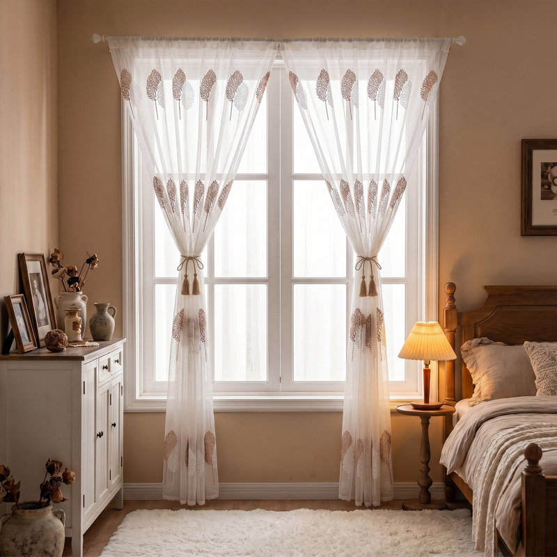 Semi Sheer Curtain Pair, 130 cm Width x 240 cm Drop