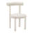 Beige and White Open Back Dining Side Chair