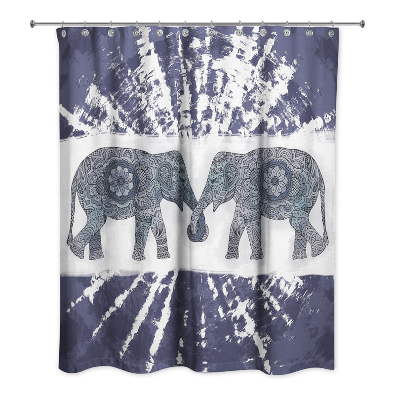 Rideau de douche simple, Bleu marine