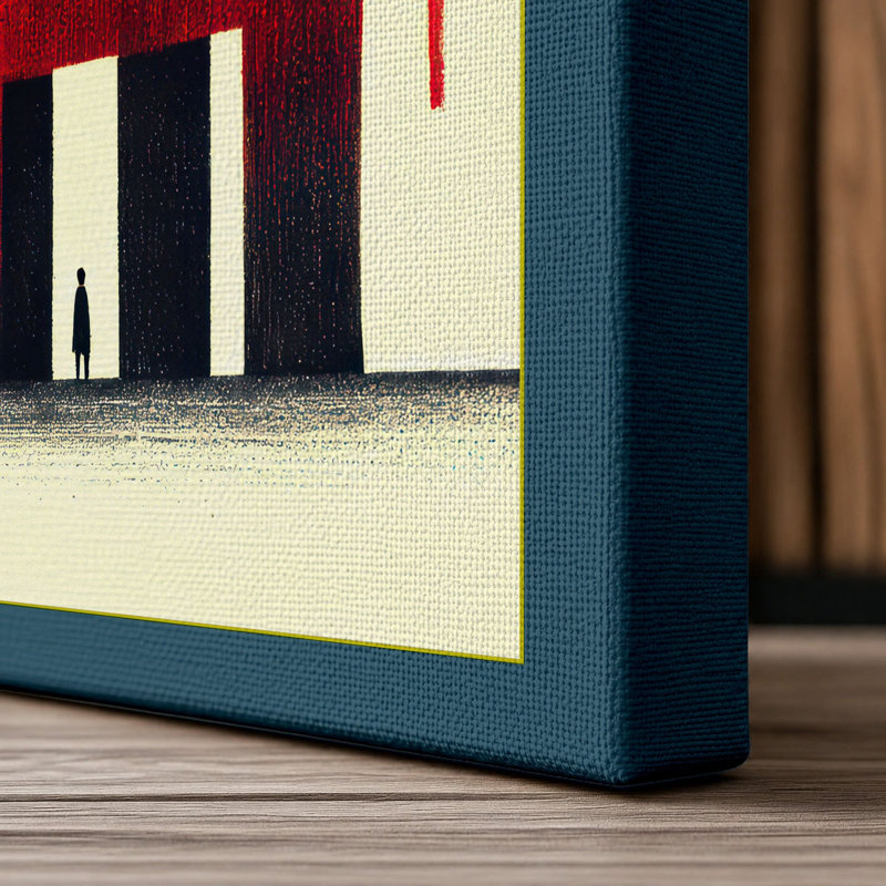 Elephant Over City Modern - Print, 30x20 - 76.2 x 50.8 cm, Teal Border