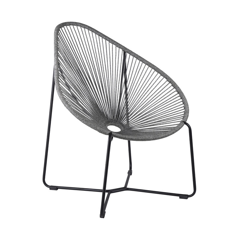 Chaise de patio avec coussins Champlost, gris