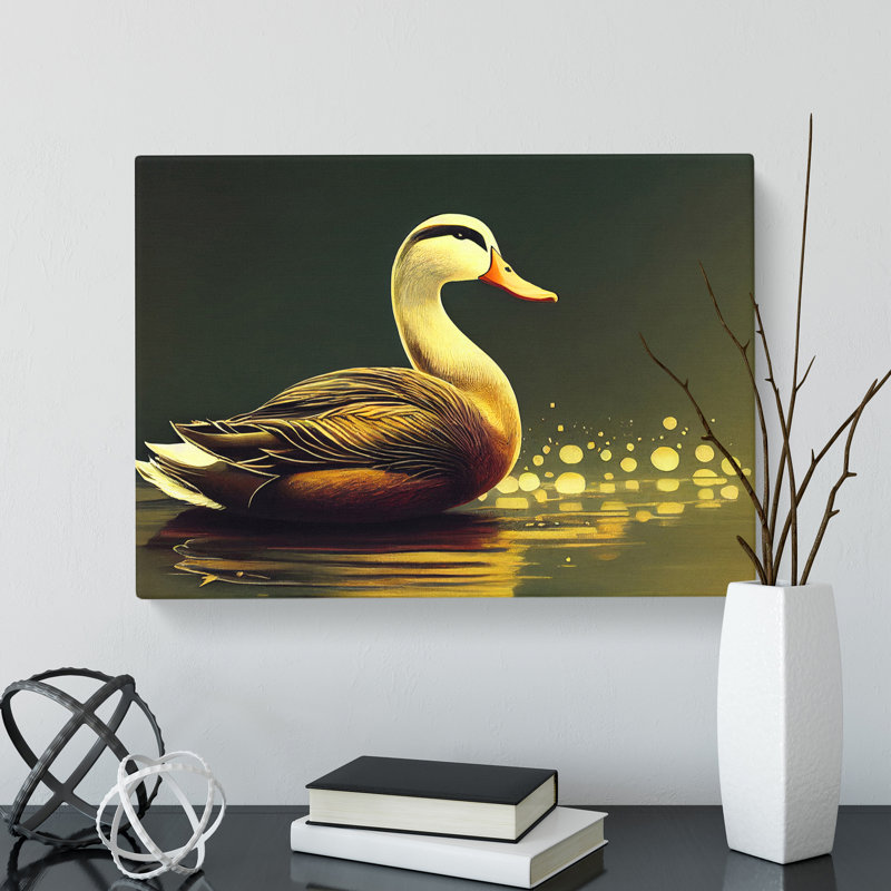 Luminous Duck - Wrapped Canvas Painting, 35cm H x 50cm W x 3cm D