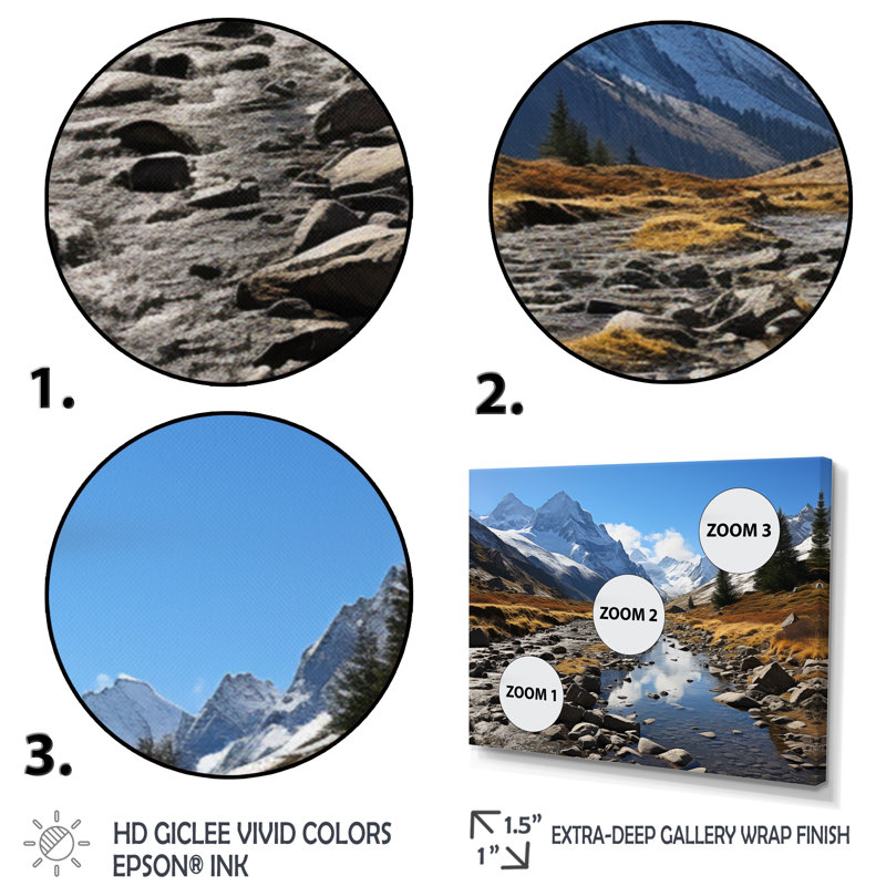 Bernadina Canada Rocky Mountain Majesty I sur toile, H 16 po x l 32 po x P 1 po, Cadre photo blanc