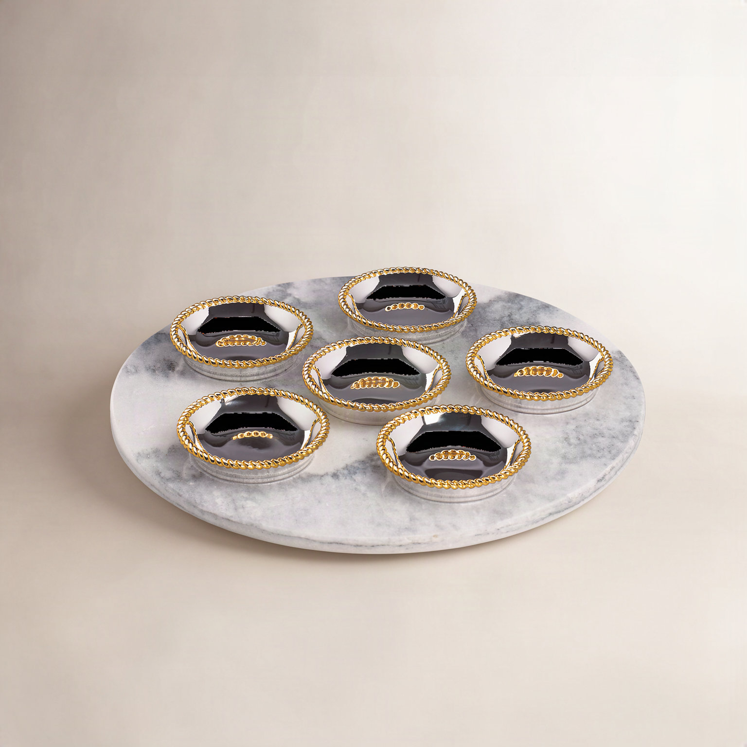 Roseland Seder Plate with Marble Slate
