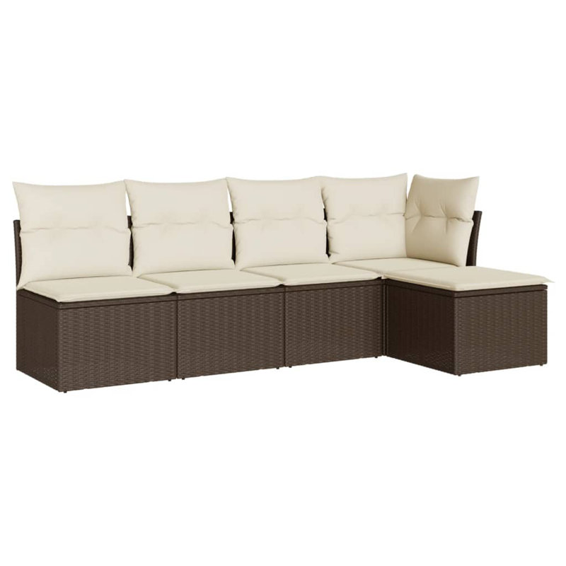 Vidaxl Garden Sofa Set Brown, Cream White