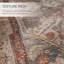 Machine Washable Oriental Machine Woven Polyester Area Rug in Cream/Blue/Red-1933473272