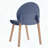 Modern Grey Blue Dining Chairs with Solid Oak Legs – Set of 4, PP Seat-868871489