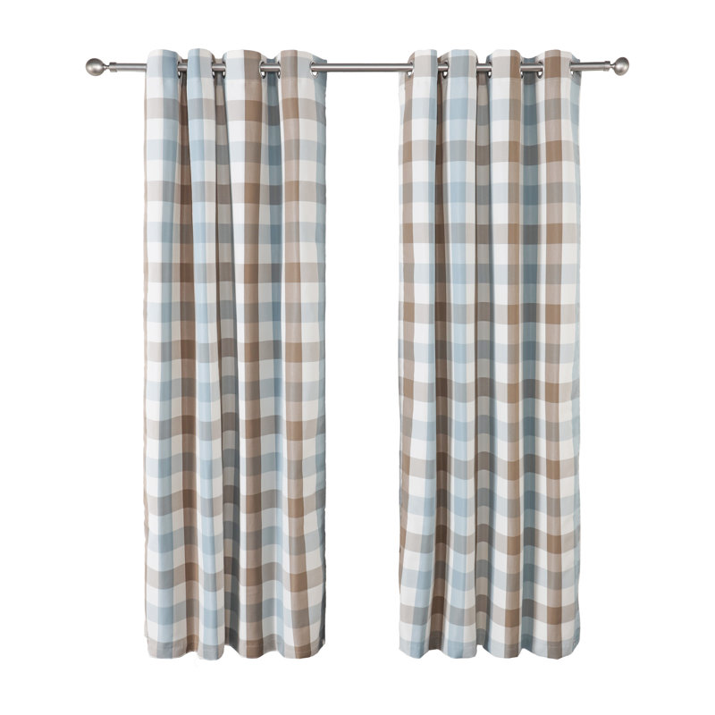 Panneau de rideau simple Hoop , L 52 po x L 84 po, Bleu