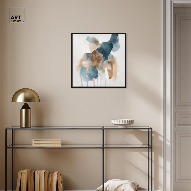 Art Remedy Soft Colour Abstracts Canvas Hidden Depths Unveiled I, 21" H x 21" W, Black Floater Framed
