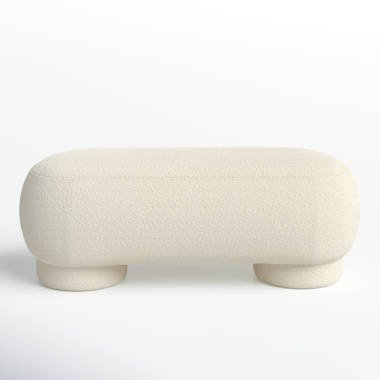 Jaxx Ellis Pouf - Modern Shearling Faux-Lamb Plush Fleece Ottoman - Oval - Smoke