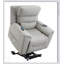 Fauteuil inclinable électrique Marsha en cuir synthétique gris clair avec levage, chauffage et massage