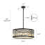 Lustre tambour en cristal noir à 6 lumières à intensité variable de 23,6 po Shoshoni Certifié ETL