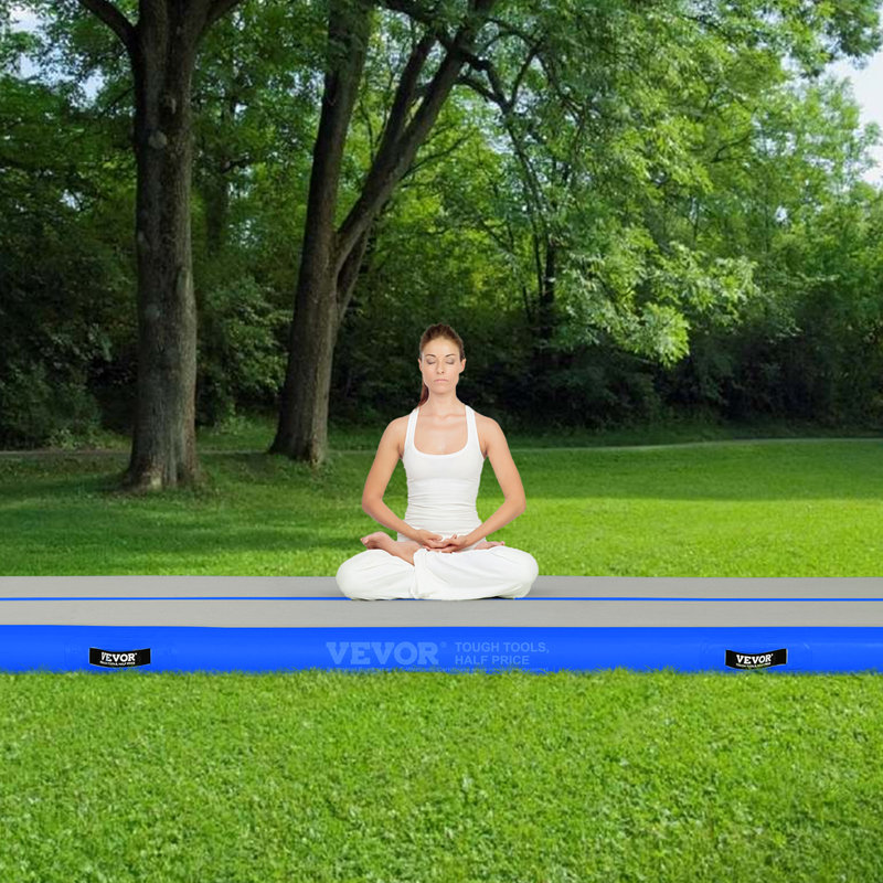 Blue PVC Inflatable Gymnastics Tumbling Mat, 118"