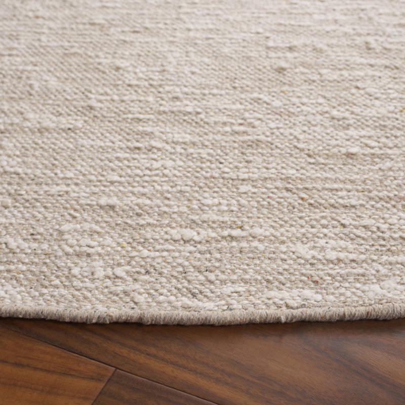Tapis gris clair / ivoire Montauk 319, Rond 6 pi