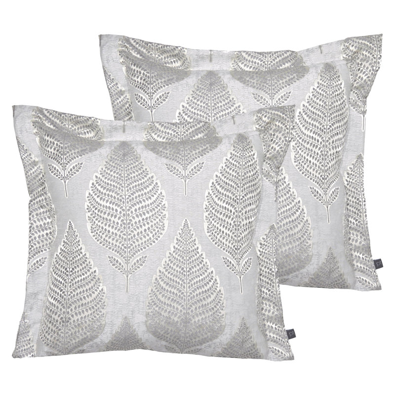Floral Square Cushion, Tigers Eye, Feathers