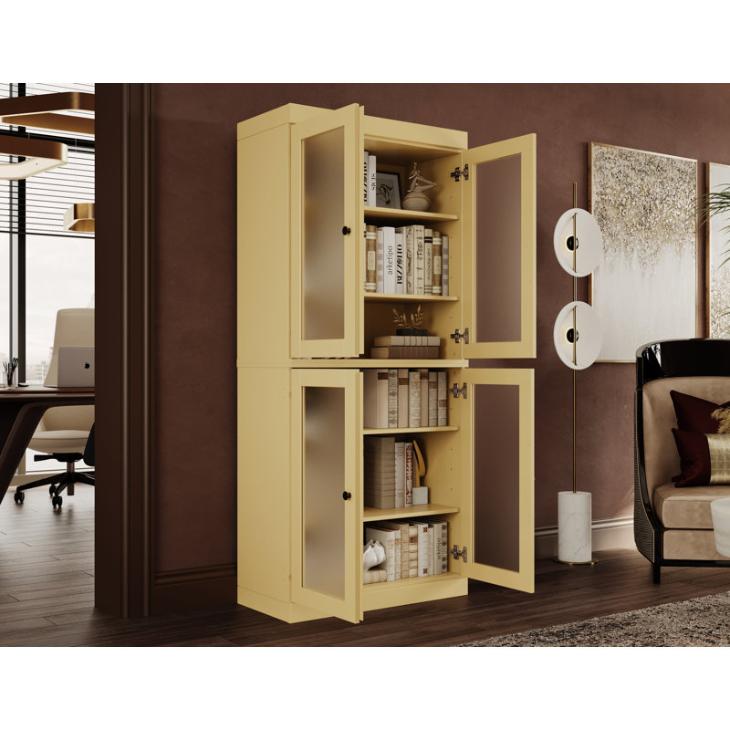 Bibliothèque à 6 tablettes Uriyah, Jaune