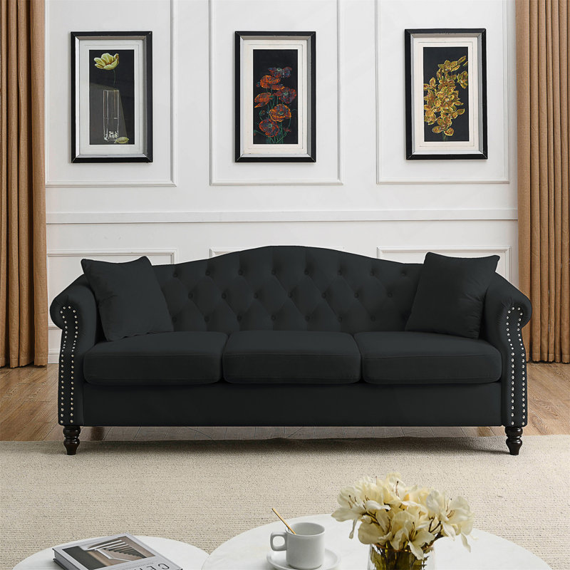 Canapé Chesterfield 79 ", Noir