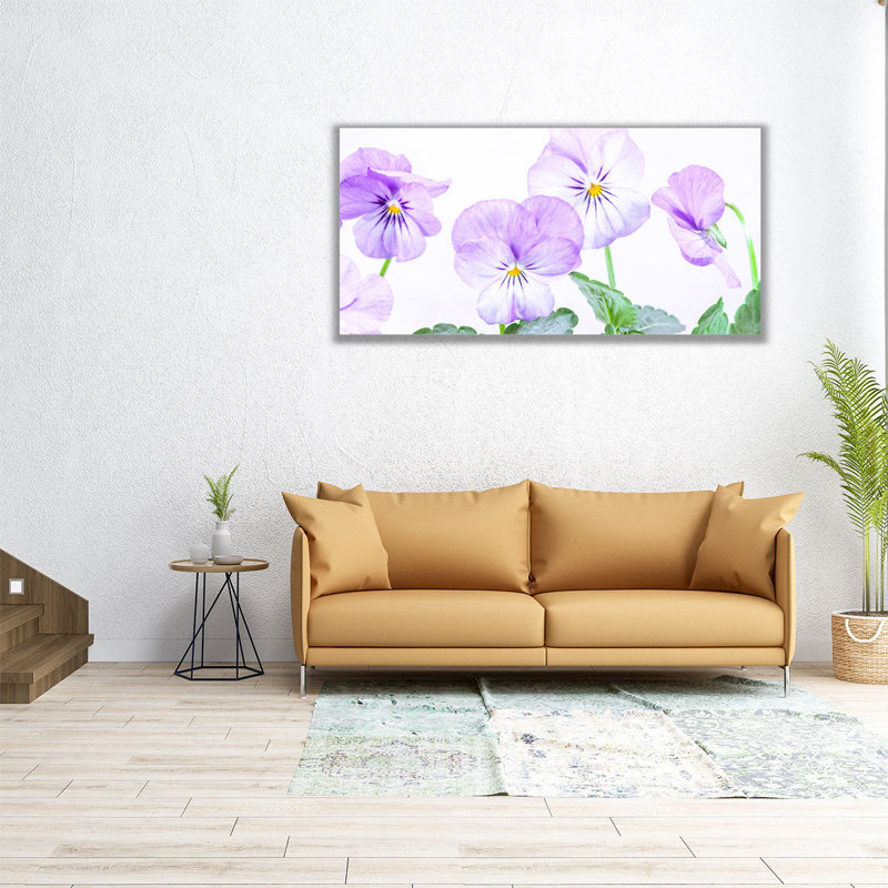 Fleurs violettes - reproduction d'art sur toile, H 12 po x l 24 po