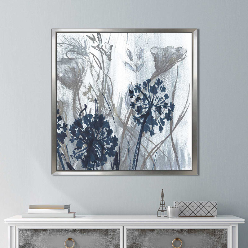« indigo field 2 », reproduction de peinture à l’acrylique sur toile encadrée, H 39,5 po x l 39,5 po x P 2 po