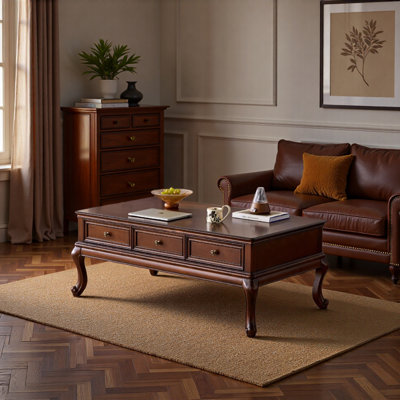 Table basse à 6 tiroirs avec rangement Retro