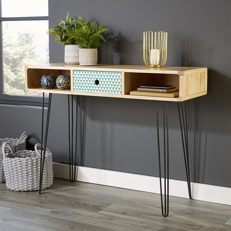 Esteban Modern 1 Drawer Writing Desk Console Table