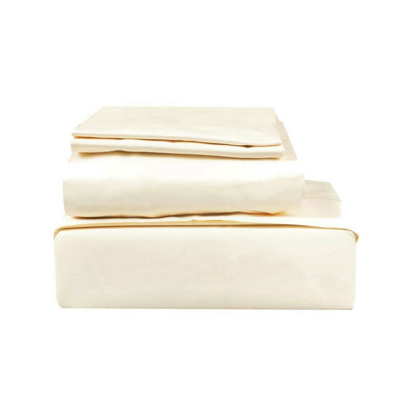 Ensemble de draps en satin 100 % coton d'une contexture de 400 fils, Très grand, Bleu marine