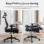 Nikaylah Foldable Mesh Office Chair, Ergonomic Task Chair with 2D Headrest , 2D Armrest and Footrest-680591246