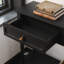 Console Mid-Century avec 2 tiroirs pour l'entrée et le salon, noir-531276302-278301312