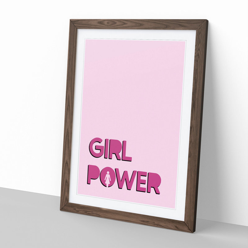 Power - Picture Frame Typography, 36cm H x 27cm W x 2cm D, Walnut Framed