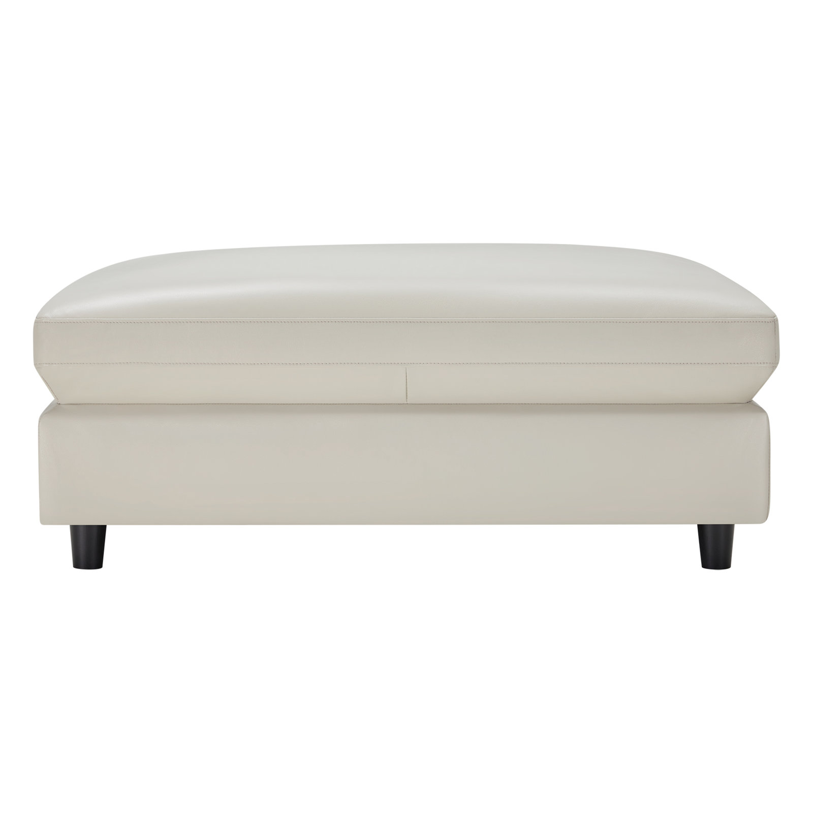 Fleetwood 45" Genuine Leather Rectangle Ottoman, Denali Ivory Genuine Leather