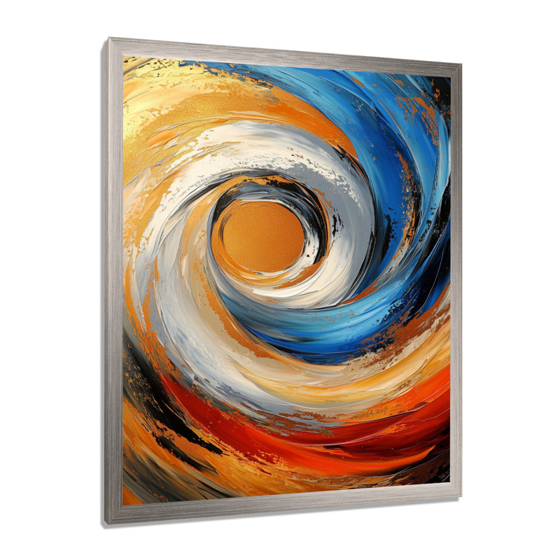 Obren - Abstract Wall Art, Argent argent, H 40 po x l 30 po, Reproduction encadrée d'une seule photo