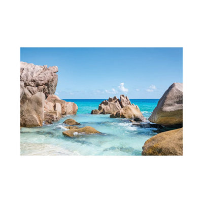 Anse Patates Beach on the Island of La Digue, Seychelles 1 Piece Wrapped Canvas Wall Art