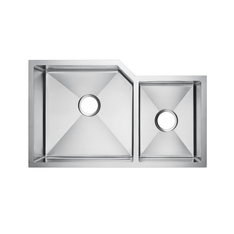 Laguna 33'' L Double Bowl Stainless Steel Kitchen Sink
