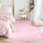 Large 8x10 Scalloped Solid Rug Washable Neutral Area Rug for Living Room Bedroom, Soft Low Pile Non Slip Non-Shedding Scalloped Carpet Rugs for Nursery Kids Room Playroom, Pink-2013686463