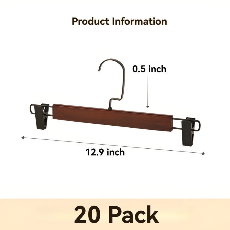 Cintres en bois massif multiusages sans pinces, 20