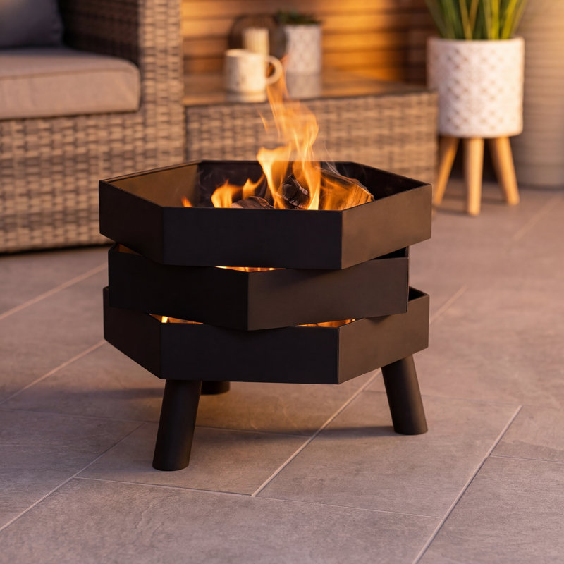 Hexagon Steel Smokeless Fire Pit